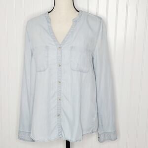 Anthro Holding horses embroidered denim sh…